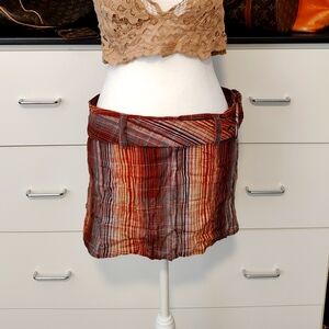 NWT! Free People plaid mini skirt with belt
